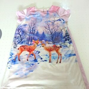 Girls dress velvet animal winter print